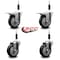 Service Caster 4'' Black Poly Swivel 7/8'' Expanding Stem Caster Set 2 Total Lock Brakes, 4PK SCC-EXTTL20S414-PPUB-BLK-2-S-2-78 - alternate 5